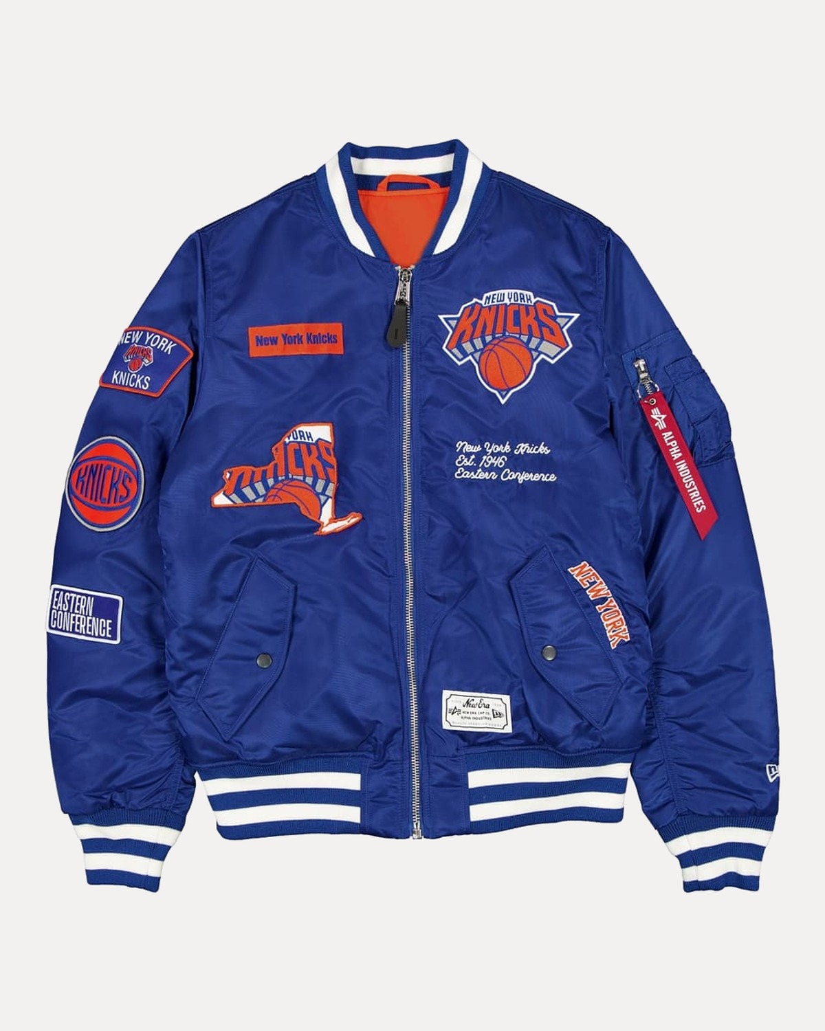 Royal Blue Satin Varsity Jacket