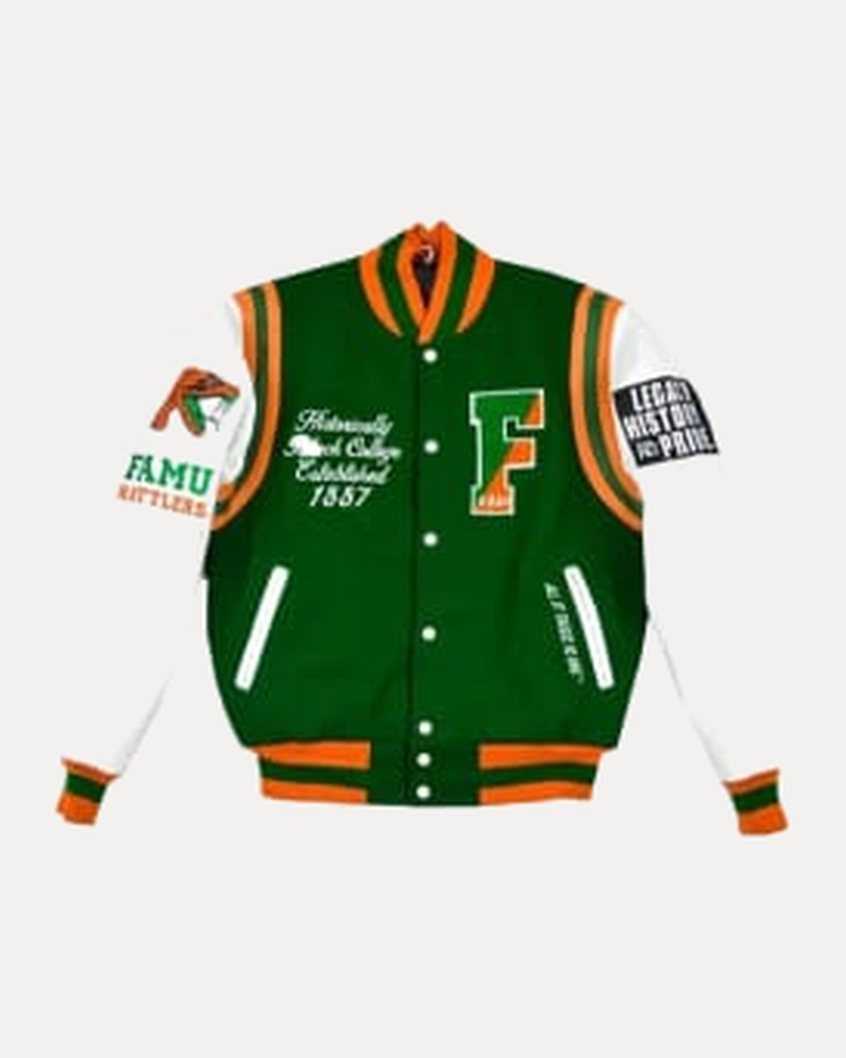 Green & White Varsity Jacket